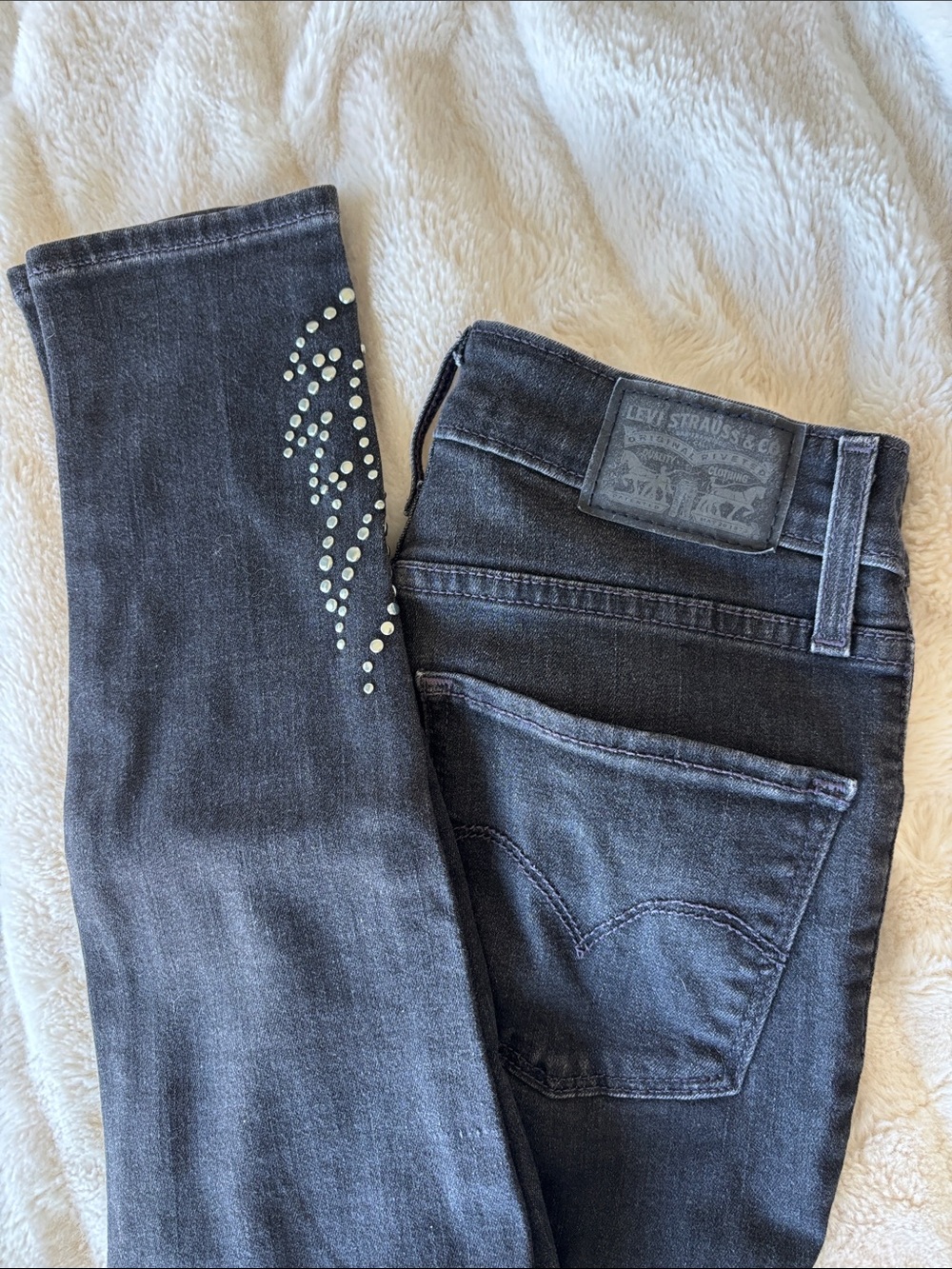 Levi's Black Skinny Jeans with Rhinestone Accent